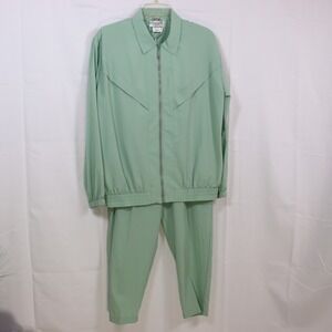 Teddi Tracksuit Small Green Womens‎ Vintage 2pc Jacket Pants Set